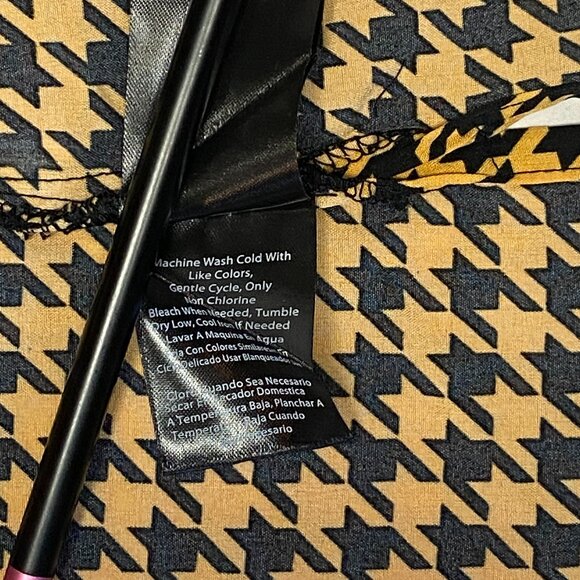 Harve Benard Print Series Cap Sleeve Stretch Band Crew Neck Houndstooth Top M - Picture 13 of 13